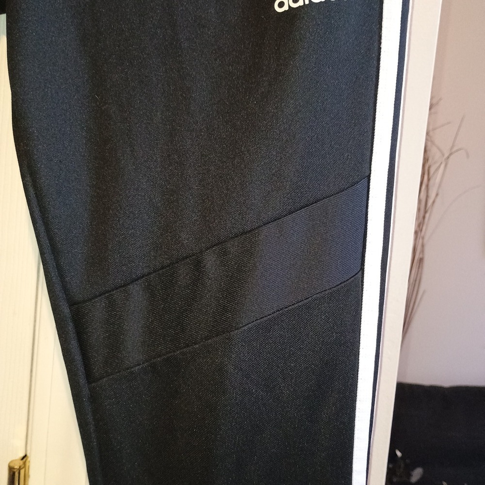 Adidas ClimaCool Athletic Track Pants Black White Stripes Joggers Mens Size S - Picture 16 of 16